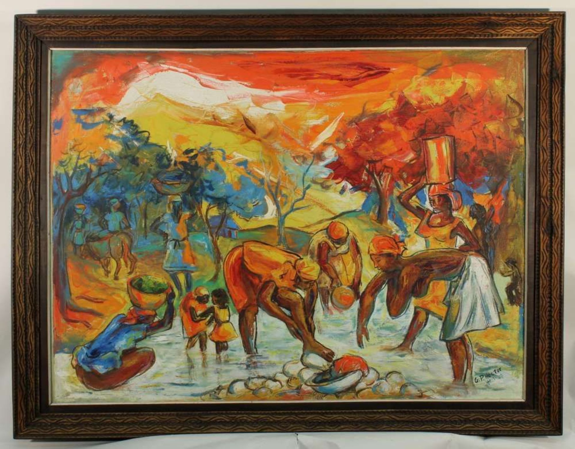 Reserve: 320 EUR        Hector, George Paul (1939 Haiti - 1990, haitianischer Landschaftsmaler), "La - Image 4 of 6