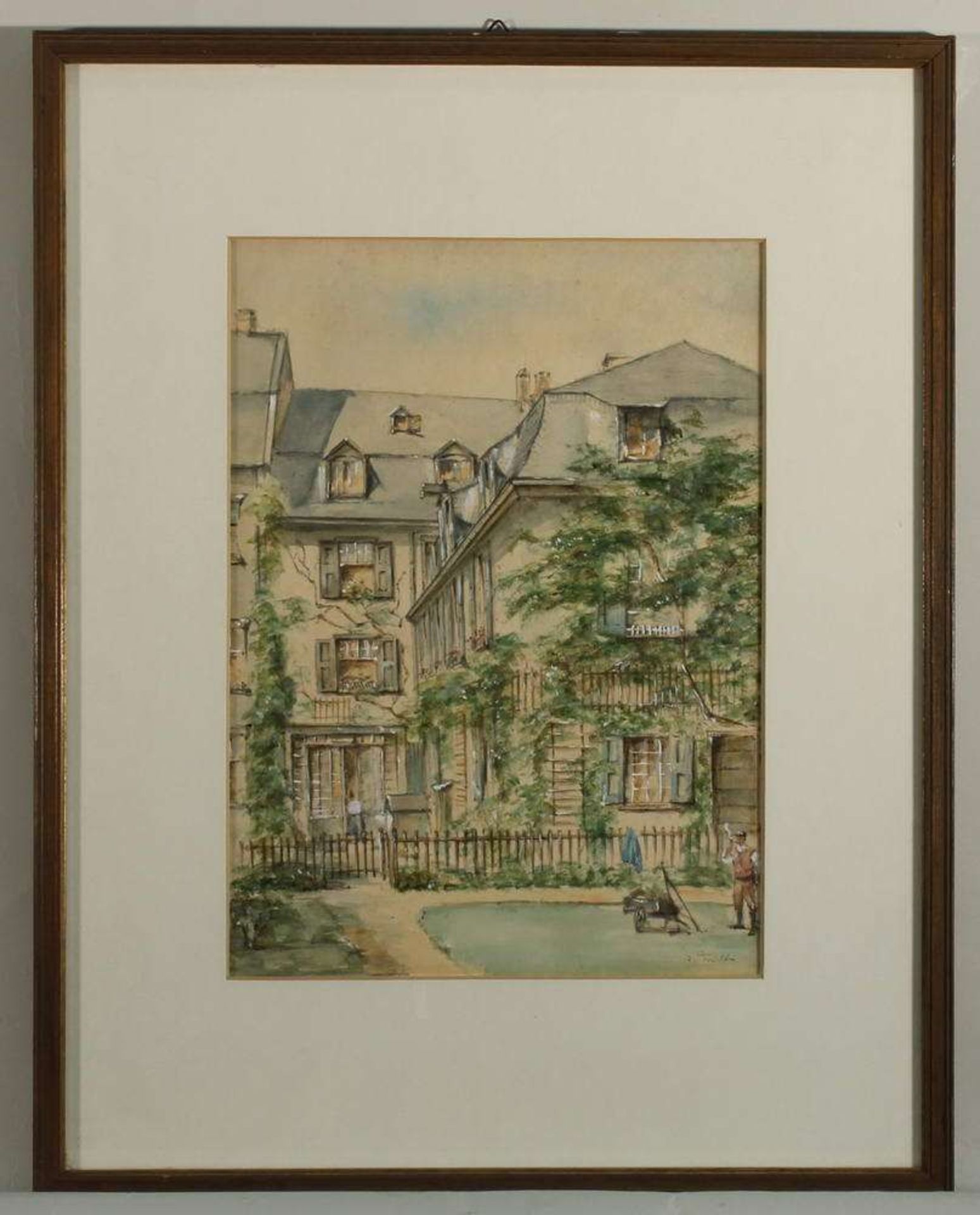 Reserve: 160 EUR        Tritt, Wolfgang (1913 - 1983, Landschaftsmaler), "Beethovenhaus Bonn", - Image 3 of 4