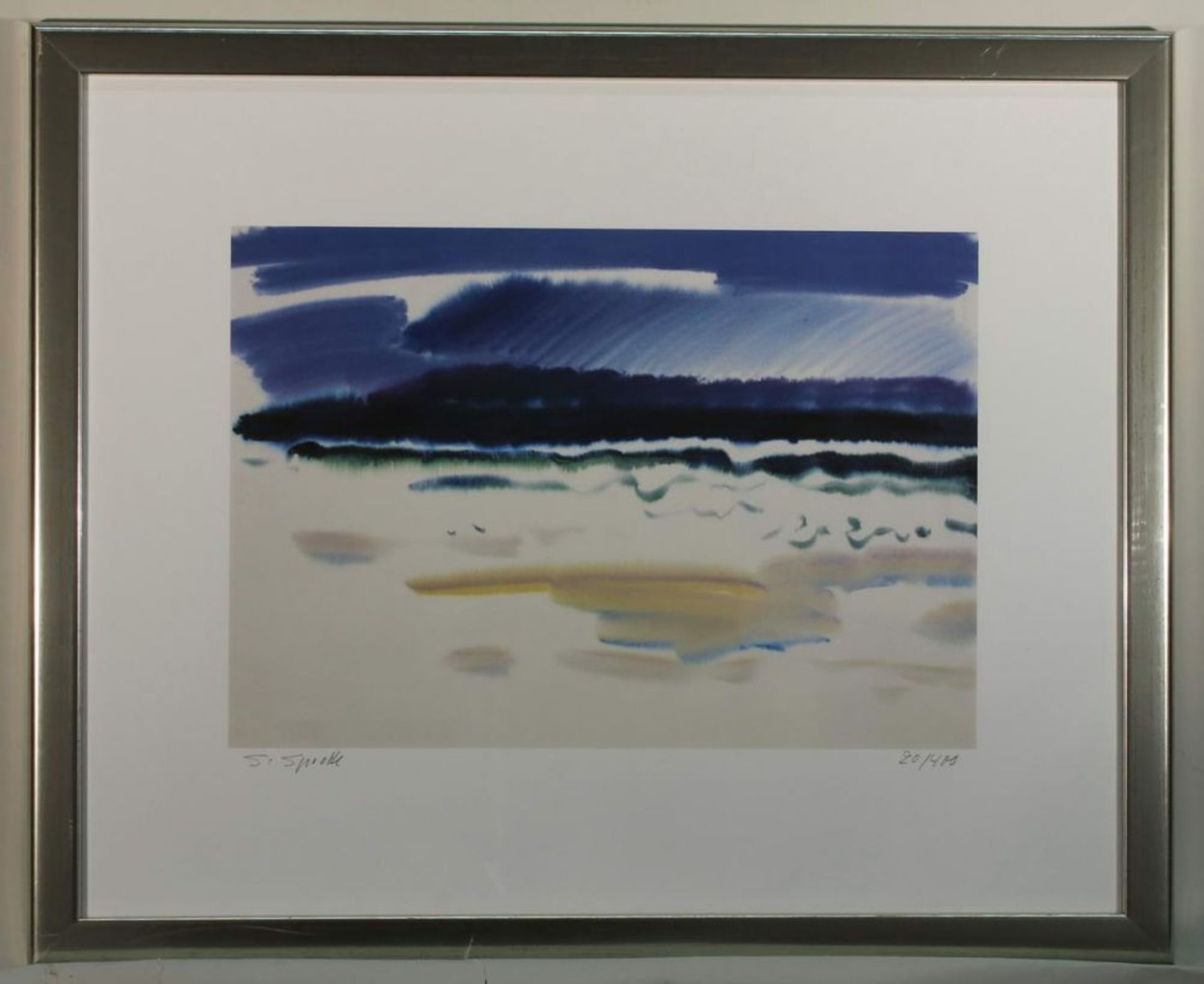 Reserve: 40 EUR        Sprotte, Siegward (1913 Potsdam - 2004), Offsetlithografie, "Am Strand", - Image 3 of 4