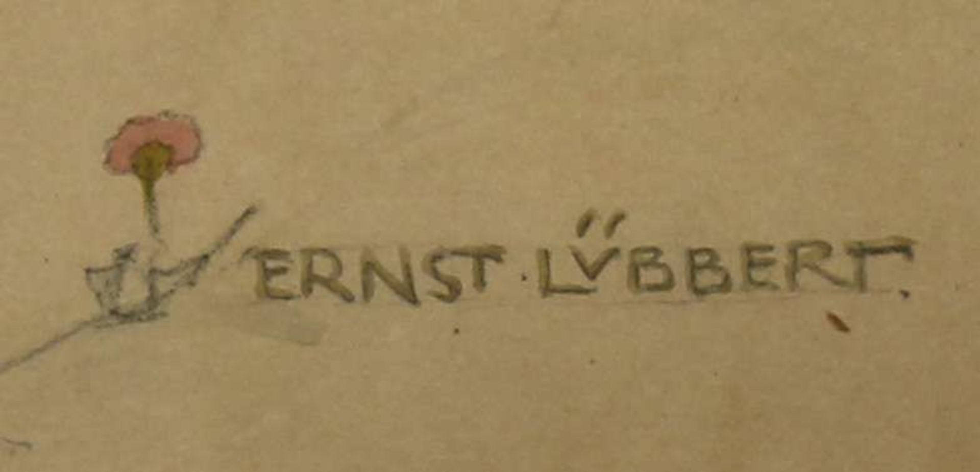 Reserve: 180 EUR        Lübbert, Ernst (1876 Warin - 1916 Grodno am Njemen), Aquarellierte - Image 5 of 6
