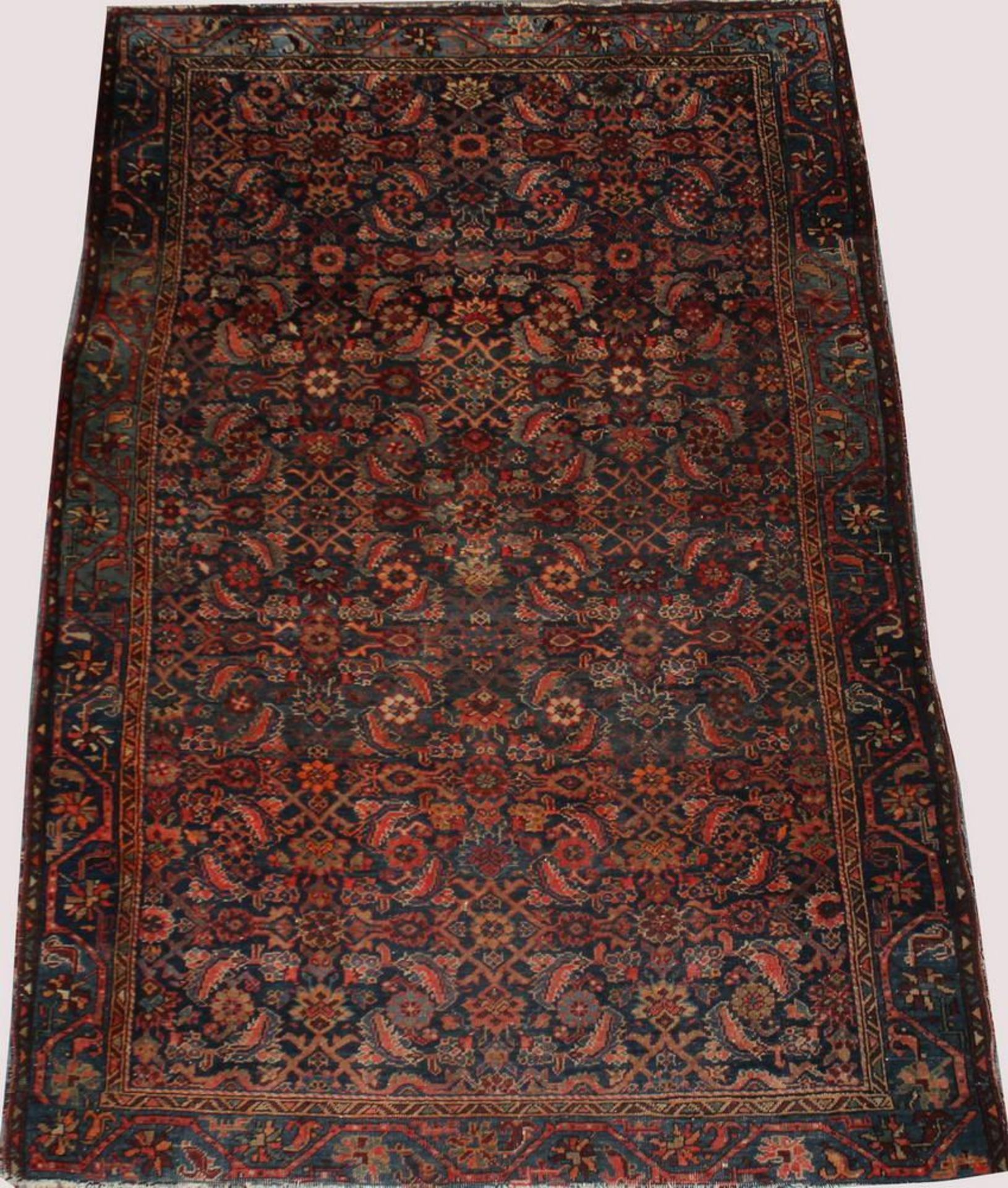 Reserve: 100 EUR        Bidjar, Persien, älter, ca. 1.96 x 1.25 m, leicht gekürzt, Ränder schadhaft - Image 2 of 6