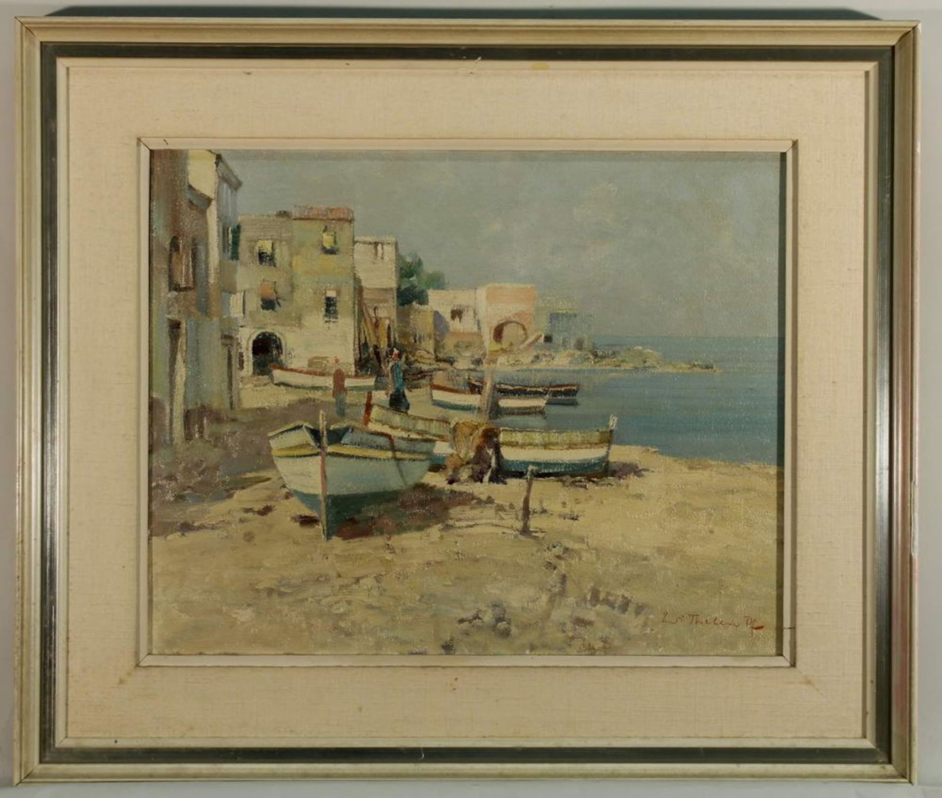 Reserve: 80 EUR        Thelen, Wilhelm (1917 Oberhausen - 1985 Düsseldorf), "Insel Ischia", Öl auf - Image 2 of 7