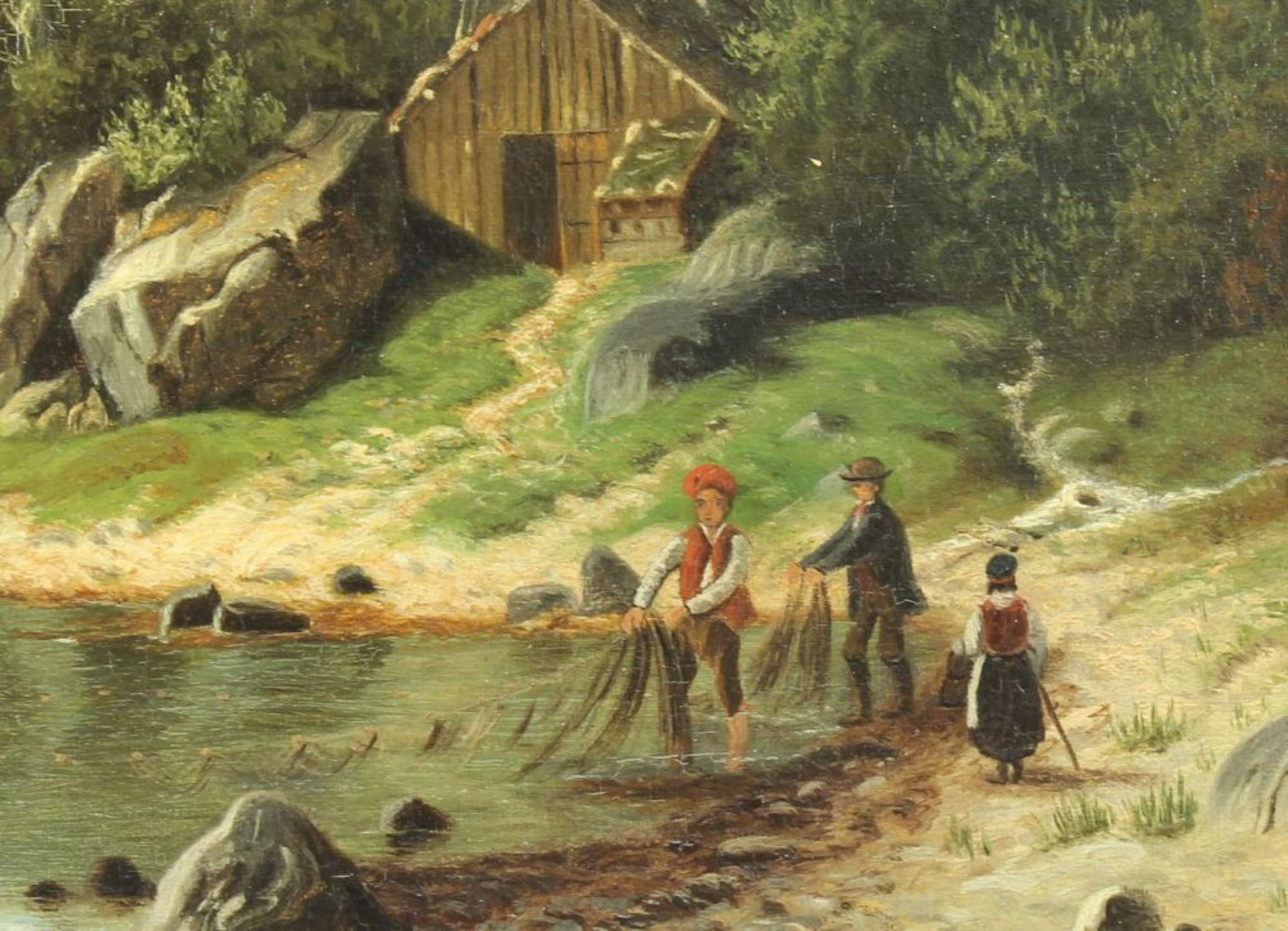 Reserve: 230 EUR        Landschaftsmaler (19. Jh.), "Fjordlandschaft", Öl auf Leinwand, 60 x 96 - Image 3 of 10