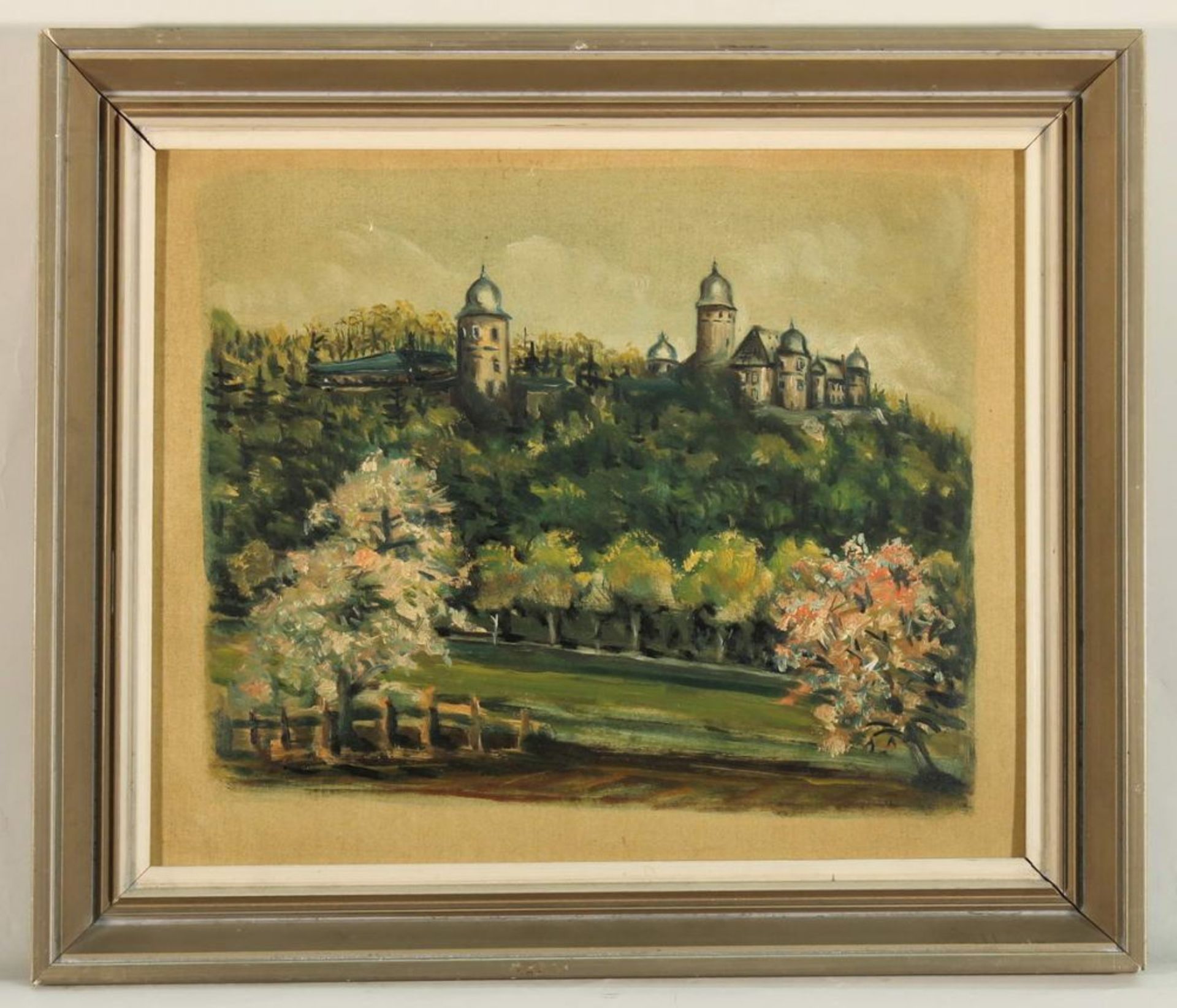 Reserve: 80 EUR        Deutscher Maler (1. Hälfte 20. Jh.), "Blick auf Schloss Montabaur", - Image 2 of 3