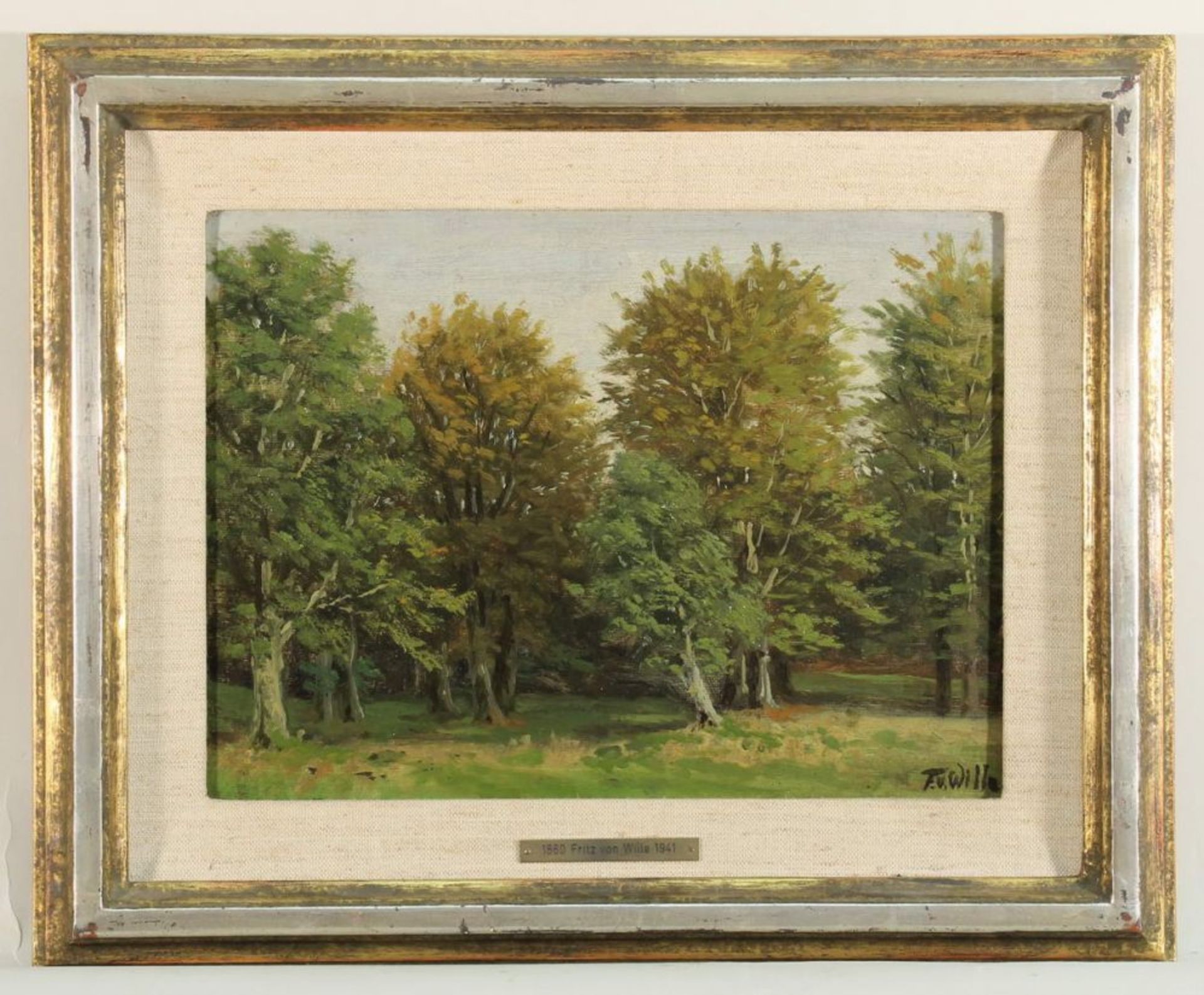 Reserve: 140 EUR        Kopist (19./20. Jh.), "Baumgruppe", Öl auf Leinwand auf Karton, unten rechts - Image 4 of 6