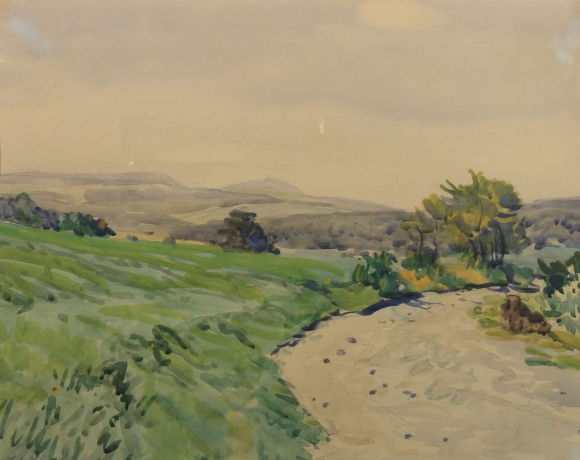 Reserve: 120 EUR        Hänsch, Johannes (1875 Berlin - 1945 ebda.), 2 Aquarelle, "Landschaften",