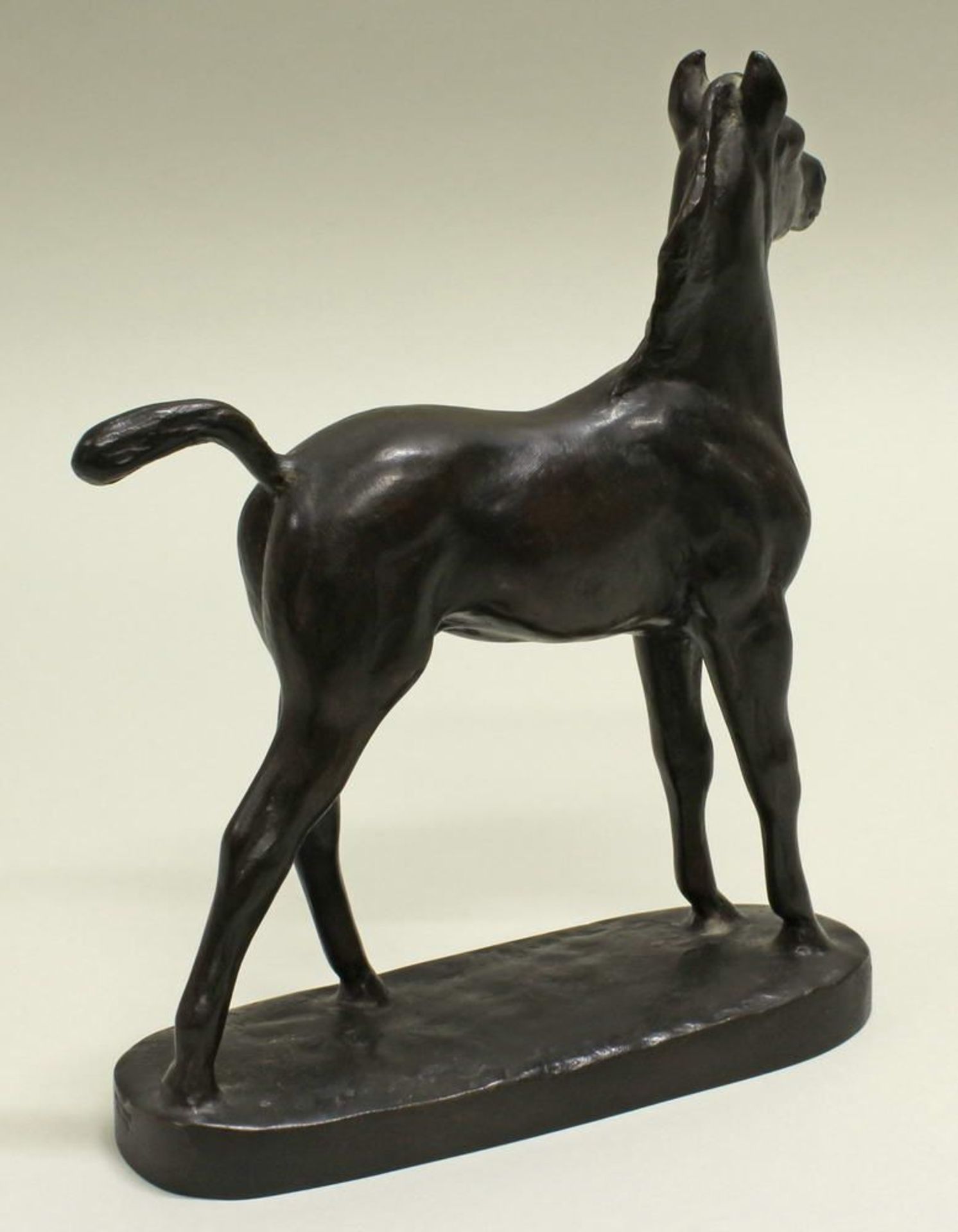 Reserve: 550 EUR        Bronze, "Fohlen", auf der Plinthe bezeichnet Albert Hinrich Hussmann, 21.5 - Image 3 of 6