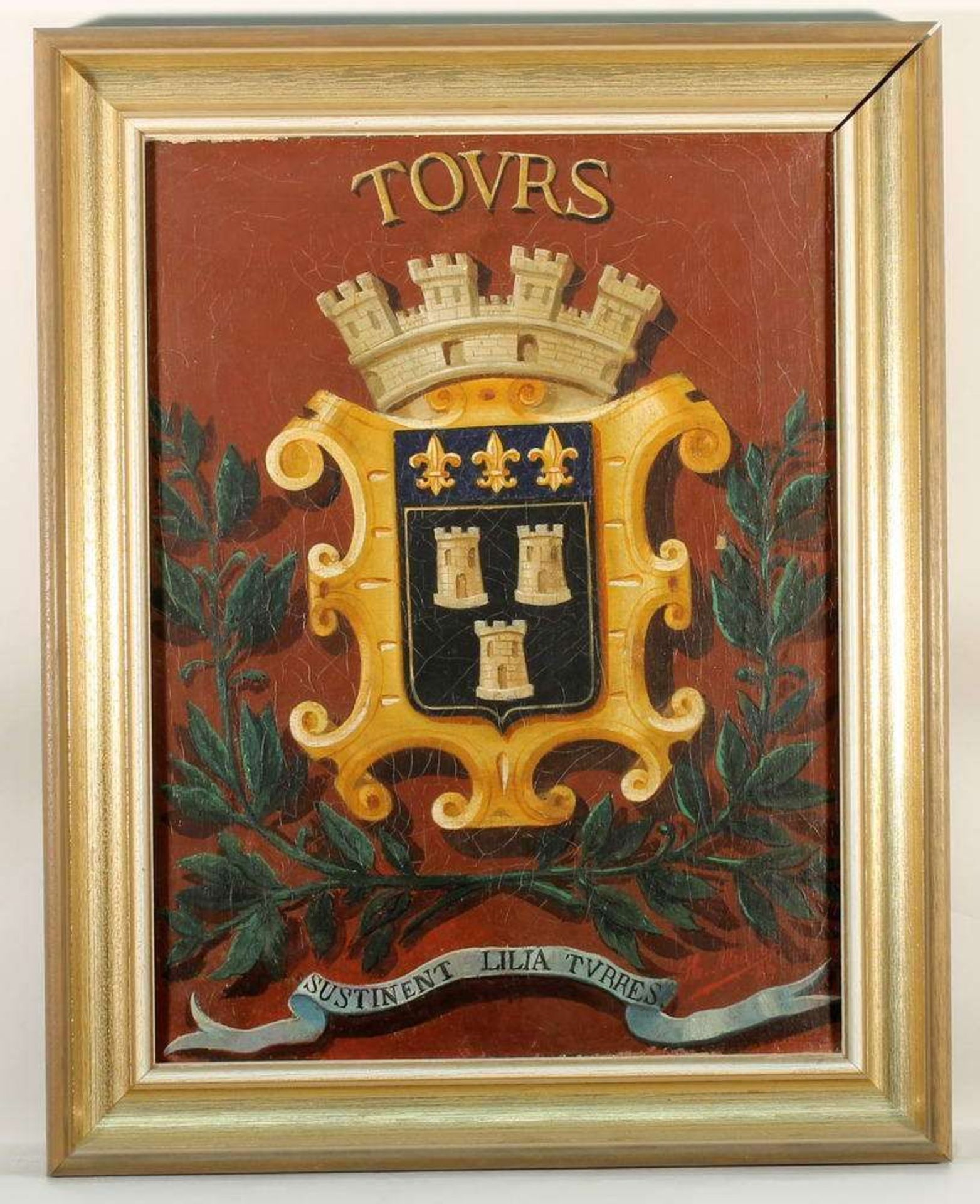 Reserve: 100 EUR        Marot, H. (19./20. Jh.), 2 Wappendarstellungen, "Tours und Orleans", Öl - Image 4 of 8