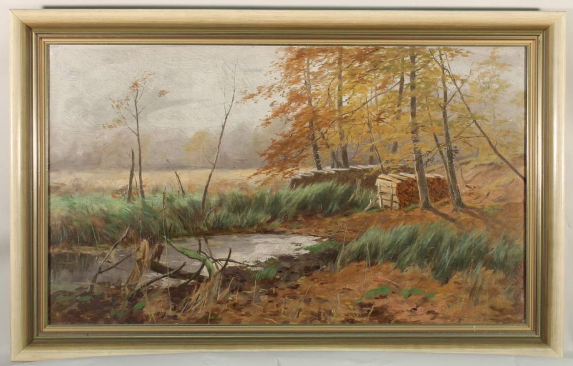 Reserve: 180 EUR        Drathmann, Christian (19. Jh.), "Herbstliche Waldlichtung", Öl auf Leinwand, - Image 3 of 6