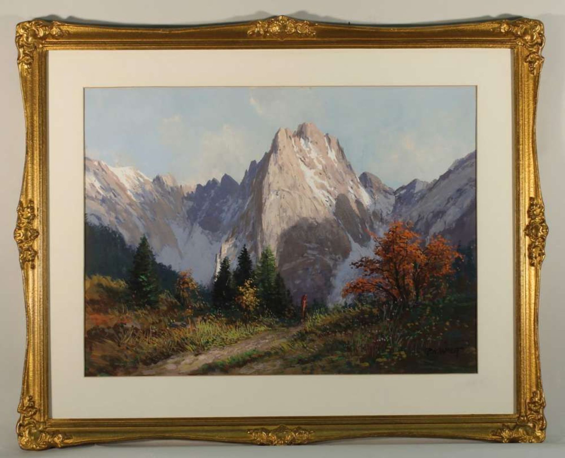 Reserve: 80 EUR        Wolff, Paul Hans (1889 Berlin - 1964 München), Gouache, "Im Kaisertal bei - Image 4 of 6