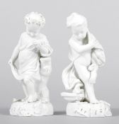 Paar Kinderfiguren Biskuitporzellan, Frankreich, 19./20.Jh. Im Stile v. Sèvres.- In der Manier d.