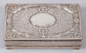Kl. Schatulle 800er Silber, Deutschland, um 1880/1900 Rechteckform m. scharniertem Deckel. Im