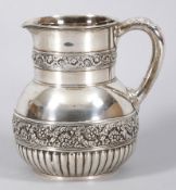 Gr. Krug 925er Silber, Tiffany & Co., um 1900 Gebauchte, teilgodronierte Wandung m. umlaufendem