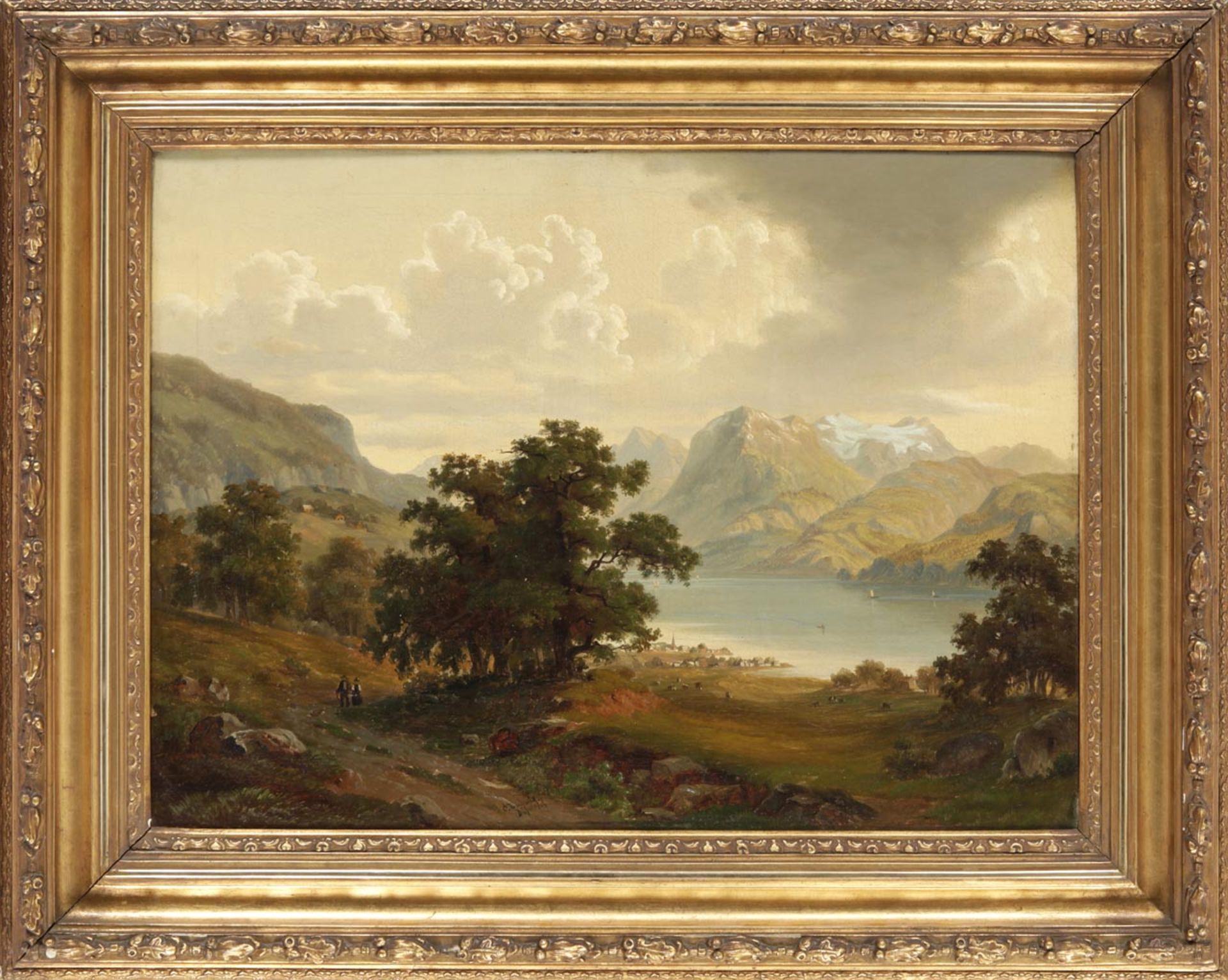 wohl Ludwig, Carl Julius E. 1839 Römhild - 1901 Berlin Blick auf den Vierwaldstättersee (