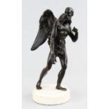 Italian sculptor of the early 19th century Figure "Chronos", patinated bronze with original marble