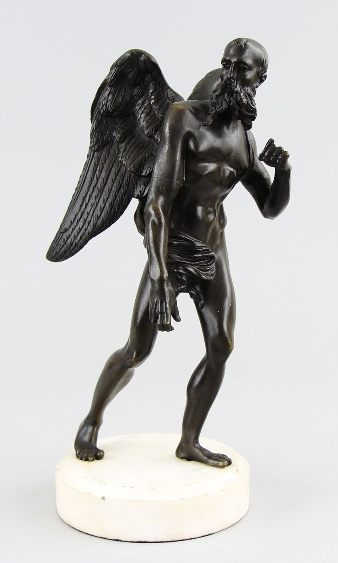 Italian sculptor of the early 19th century Figure "Chronos", patinated bronze with original marble