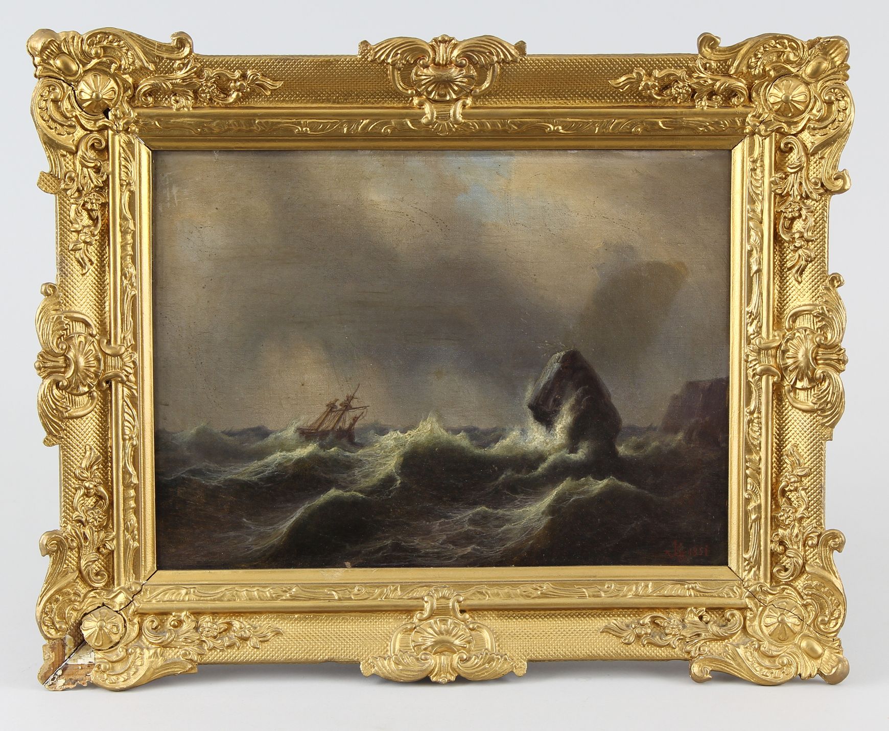 German painter of the 19th century Painting, oil on canvas, signed and dated with monogram lower