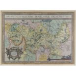 Map of Brandenburg Old coloured copper engraving by Abraham Ortelius, fully titled and dated "1588",