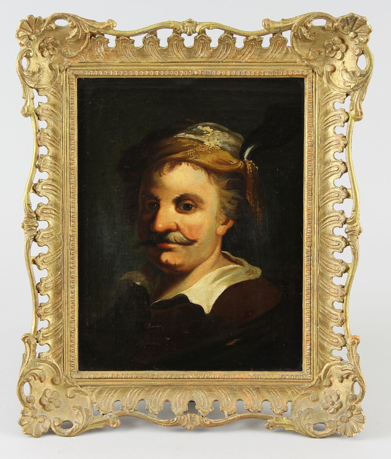 Dutch painter of the 17th/18th century Painting, oil on canvas, portrait of a man with white