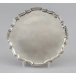 Salver 13 lot silver, fully hallmarked with town mark, probe mark and maker´s mark, diam. 26,3 cm,