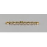 Bracelet 18ct. yellow gold with 49 diamonds H/si-vsi of total ~3.50 ct., l. 19 cm, weight 13 gr.,