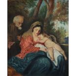Herzog, Hermann (Deutscher Maler des 20. Jhd.) Gemälde "Die Heilige Familie auf der Flucht", Öl