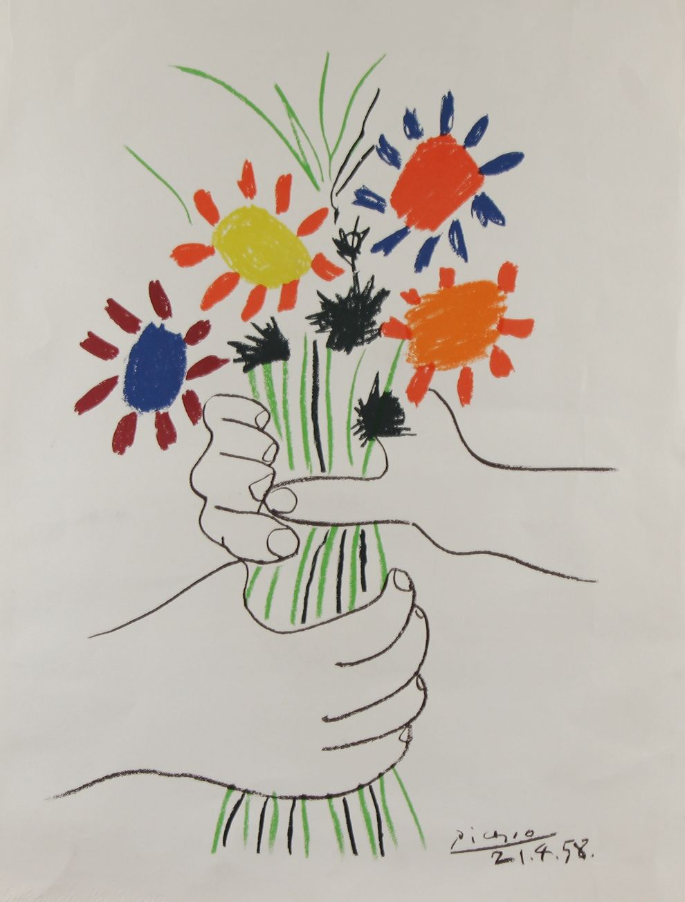 Picasso, Pablo Malaga (1881 - 1973 Mougins)  Lithograph "Le Bouquet" in colours on "Chiffon de la