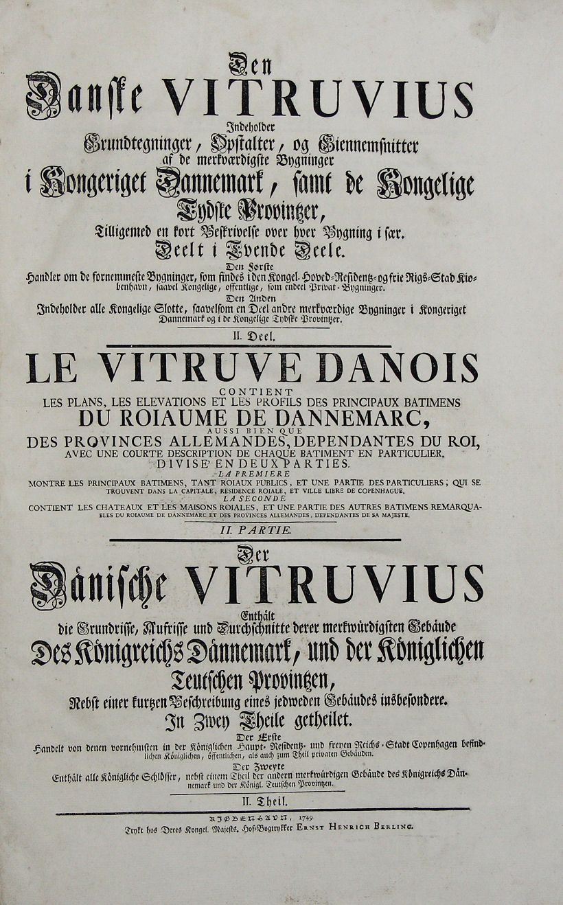 "Den Danske Vitruvius" or "The Danish Vitruvius" Two parts in two volumes with total 363 pages, 8 - Image 3 of 10