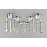 Ten "Tang" pieces for two person All 833 silver, Danish guarantee marks and several master´s