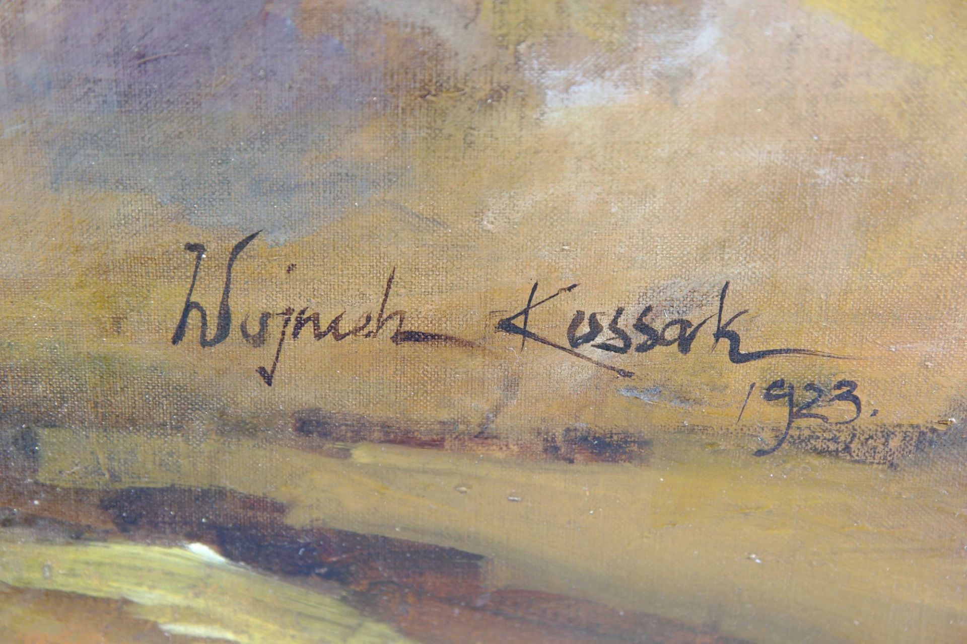 Kossak, Wojciech (Paris 1857 - 1942  Krakow)  Painting, oil on canvas, polnish lancers capture a - Image 5 of 8