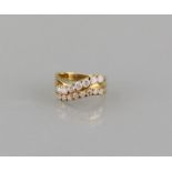Ring 18ct. yellow gold, jewelled with 15 diamonds of total 1.16 ct., size 53, weight 9.0 gr.,