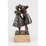 Hardl, Max II. (Deuscher Bildhauer, 1879 - ?) Bronze "Lauschendes Paar" gegossen und patiniert,