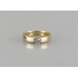 Ring 14ct. yellow gold with diamond H/vsi. ~0.25 ct., size 51, weight 5.6 gr., very good condition