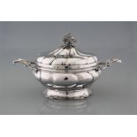 Soup tureen Partly gilded 13 lot silver, fully hallmarked with town mark, probe mark and maker´s