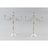 Pair of candelabras 12 lot silver, candlesticks with original attachments, both marked, each h. 50.5