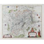 Map of Archbishopric ofTrier" Old coloured copper engraving, "Archiepiscopatus Trevirensis" by