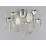 Bundle of ten "Tang" server and ladles All 833 silver, Danish guarantee marks and several master´s