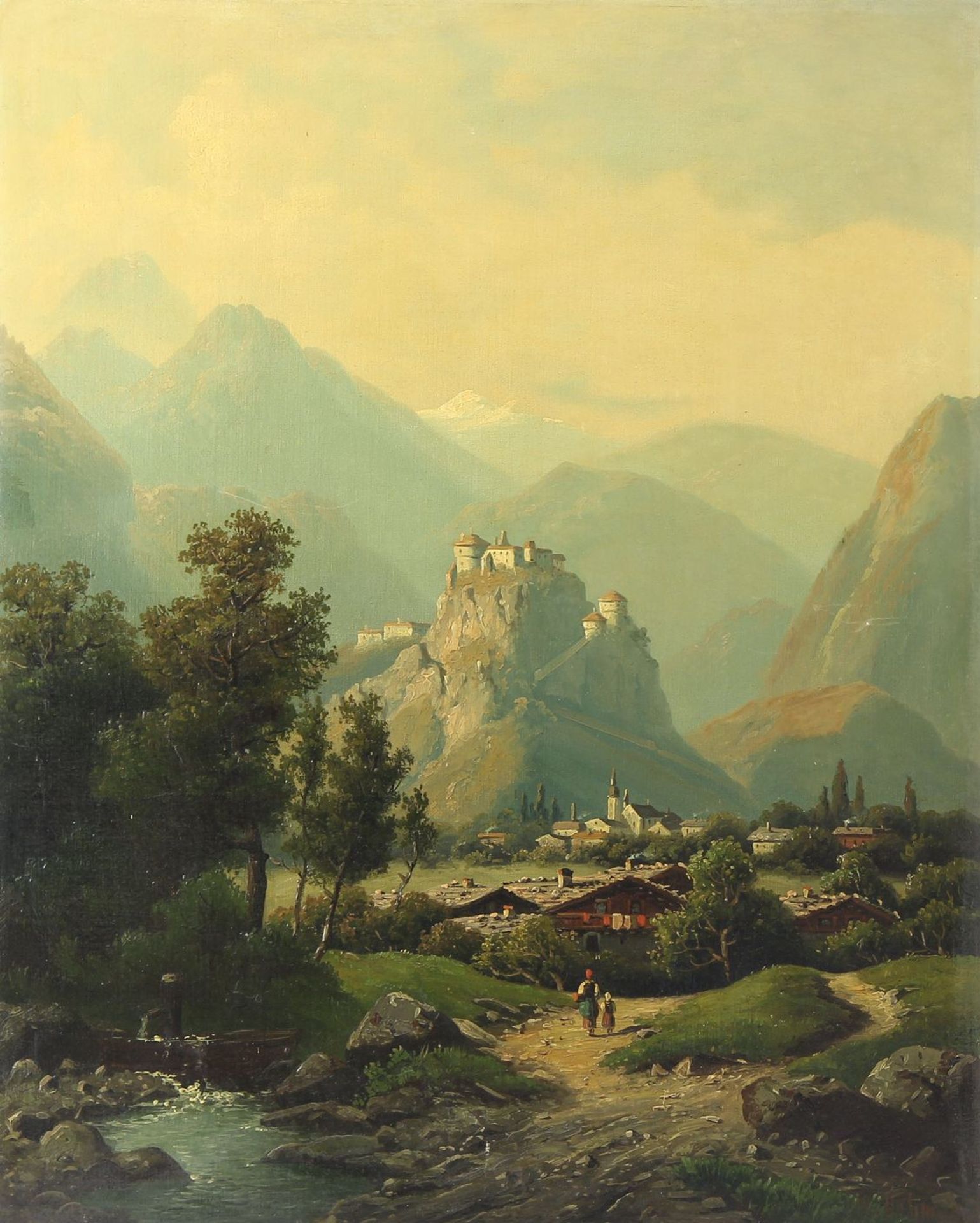 Dohmann, Wilhelm (Deutscher Maler 19./20. Jhd.) attr. Gemälde, Öl auf Leinwand, Blick auf Kufstein