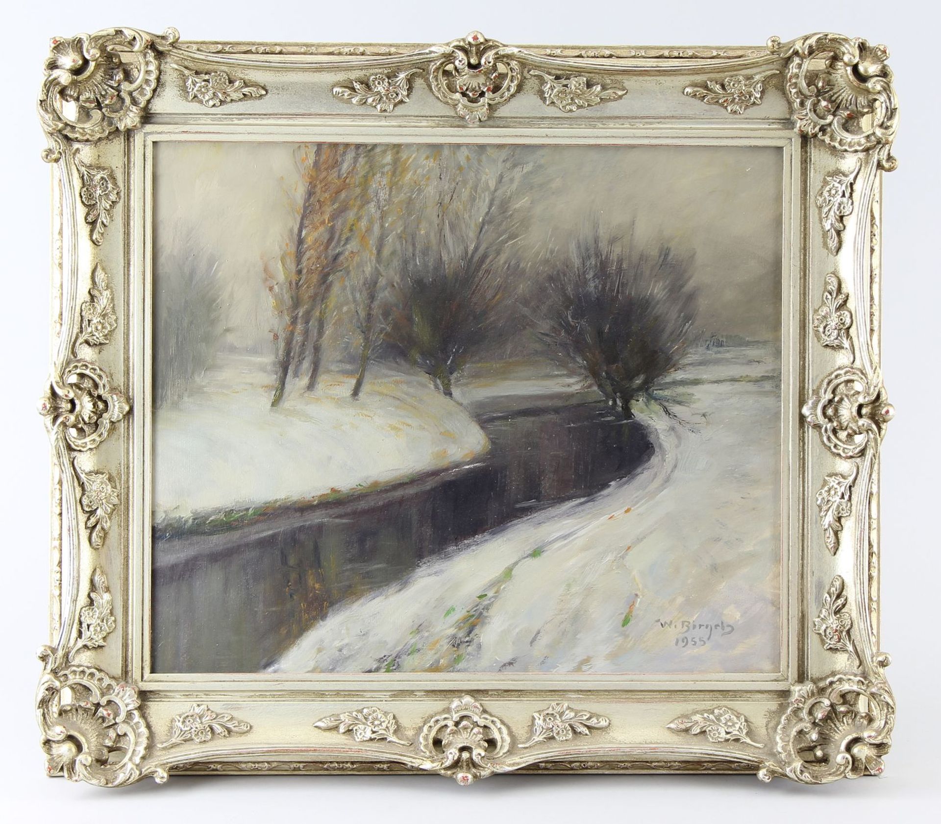 Birgels, Willy (Krefeld 1870 - 1958 Krefeld) Gemälde "Winter an der Niers", Öl auf Platte, unten