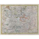 Two maps of Westphalia Old coloured copper engravings, a) "Table seconde de Westphalie" by Gerhard