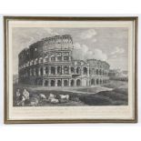 Italian Engravers of the 18th cventury Two views of Roman buildings, "Colosseum" by Francesco