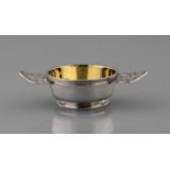 Ointment bowl Engraved and partly gilded 13 lot silver, fully hallmarked with town mark, probe