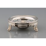 George III. burner Sterlingsilver, both parts hallmarked with British standard mark (lion