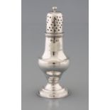 George III. caster Sterlingsilver, fully hallmarked with British standard mark (lion passant),