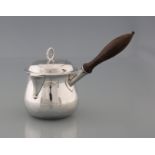 George III. brandy warmer Sterlingsilver with original wooden handle, fully hallmarked with