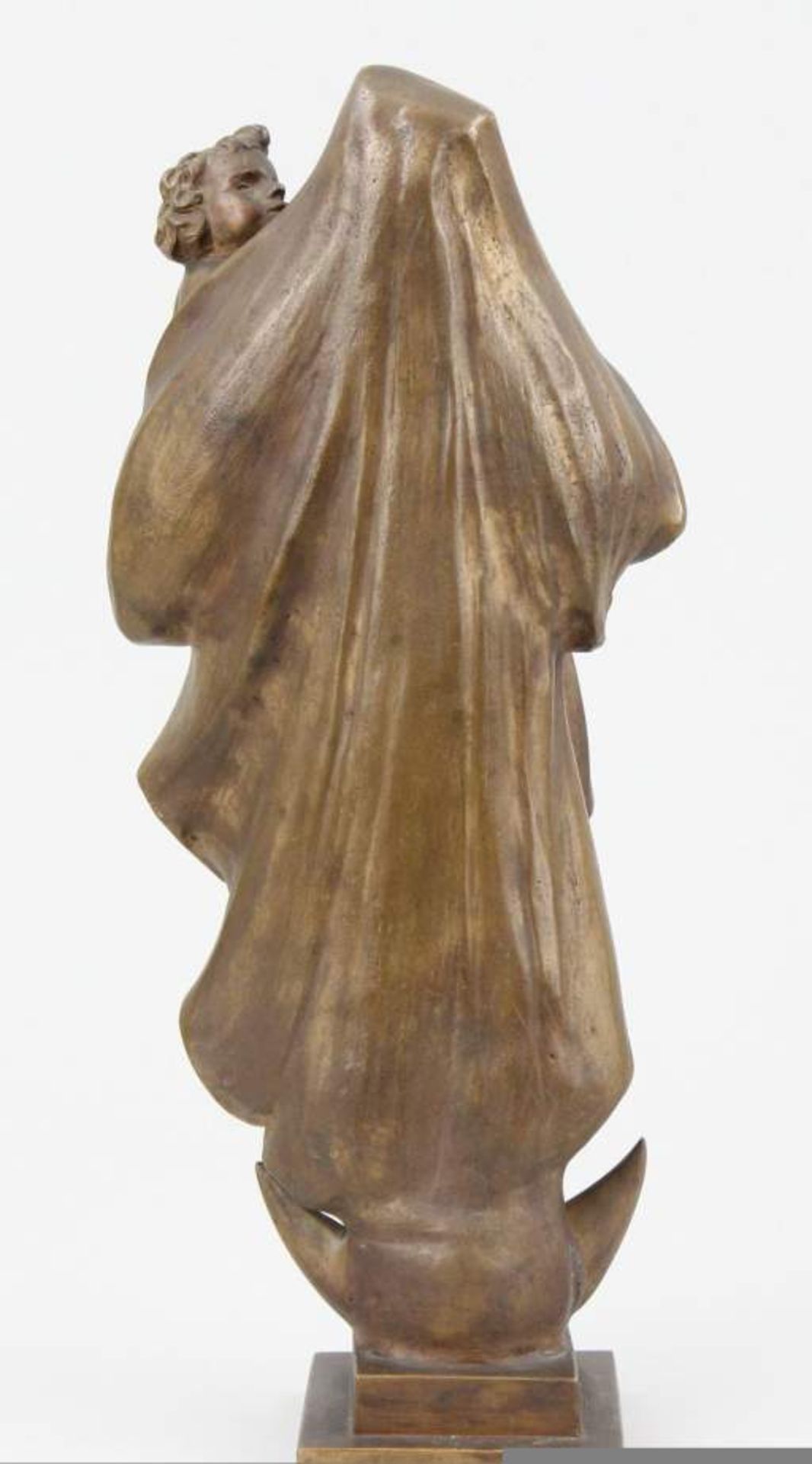 Figure "Madonna with crescent" Patinated bronze, h. 32 cm, Germany 20th century, good condition - Image 2 of 2