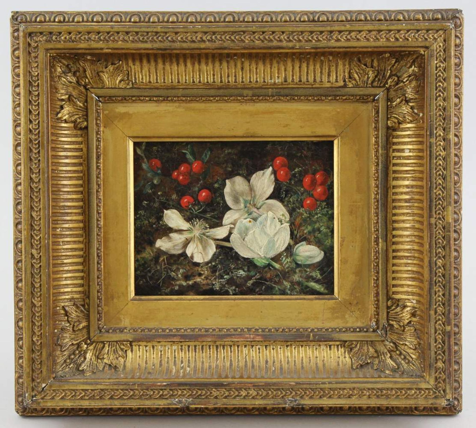 British 19th century painter Painting, oil on canvas, still life with flowers, not signed, 15.5 x