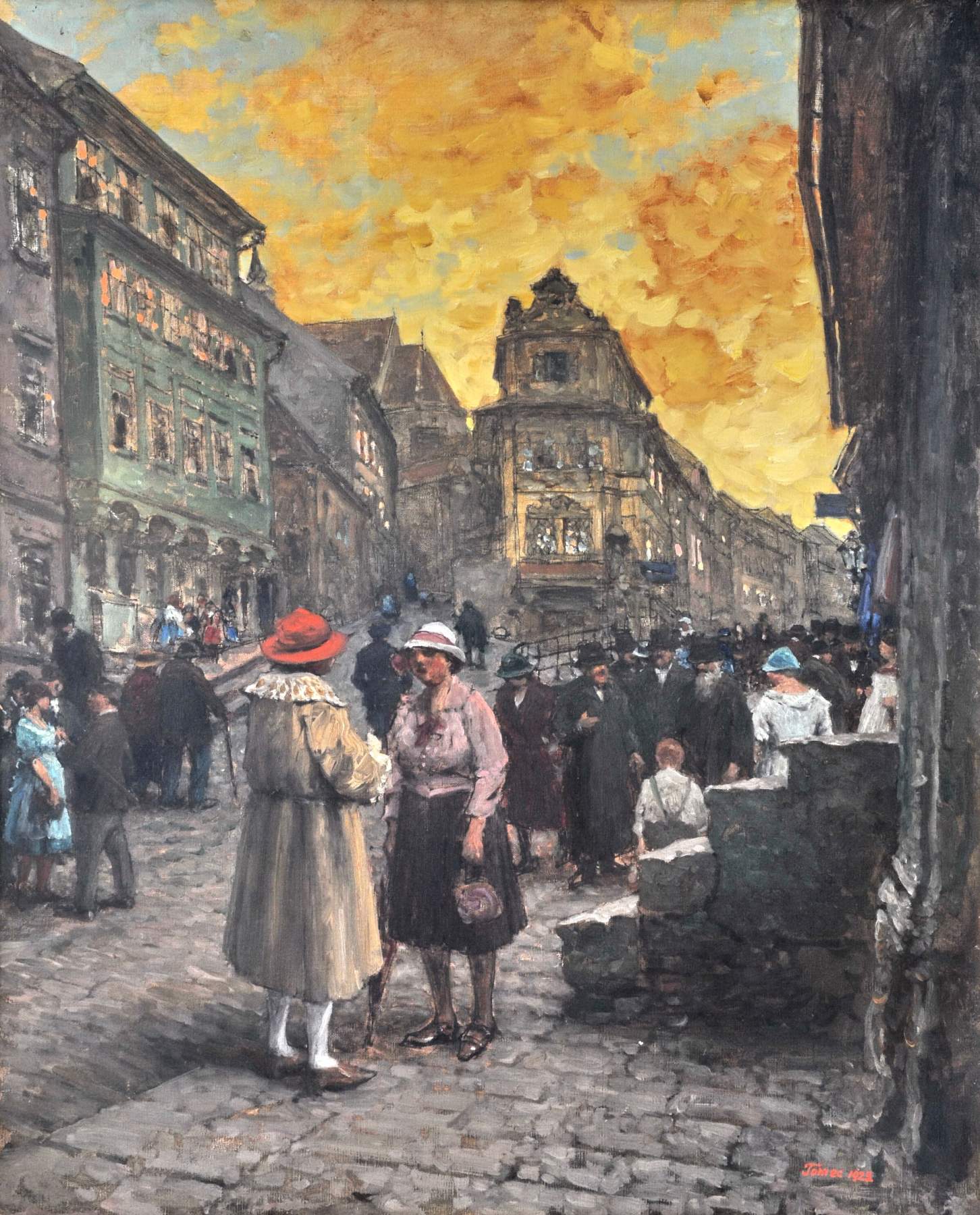 Tomec, Jindrích                        (Prag 1863 - Wien 1928),"Shabbat in Bratislava", Öl auf