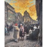 Tomec, Jindrích                        (Prag 1863 - Wien 1928),"Shabbat in Bratislava", Öl auf