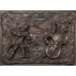 Mané-Katz, Emanuel            (Russland 1894 - Tel Aviv 1962),"Musizierende Juden", Bronzerelief,